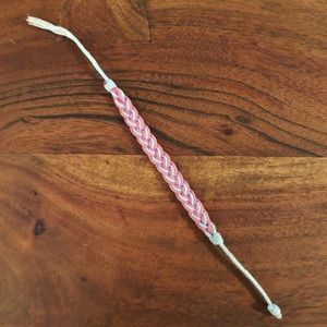 Pink & blue woven rope string bracelet